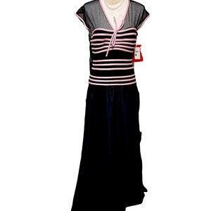 JS Collections Black Satin Dress Gown Women’s Size 10 NWT